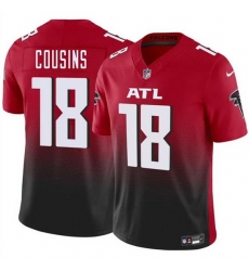 Men Atlanta Falcons 18 Kirk Cousins Red Black 2023 F U S E  Vapor Untouchable Limited Football Stitched Jersey