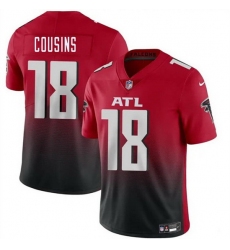 Men Atlanta Falcons 18 Kirk Cousins Red Black Vapor Untouchable Limited Football Stitched Jersey