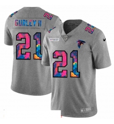 Men Atlanta Falcons 21 Todd Gurley II Men Nike Multi Color 2020 NFL Crucial Catch NFL Jersey Greyheather