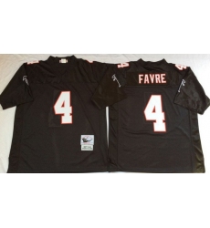 Men Atlanta Falcons 4 Brett Favre Black M&N Throwback Jersey