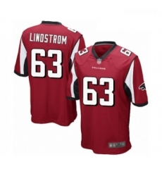Men Atlanta Falcons 63 Chris Lindstrom Game Red Team Color Football Jersey