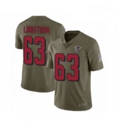 Men Atlanta Falcons 63 Chris Lindstrom Limited Olive 2017 Salute to Service Football Jersey