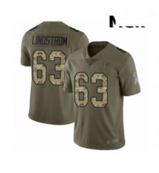 Men Atlanta Falcons 63 Chris Lindstrom Limited Olive Camo 2017 Salute to Service Football Jersey