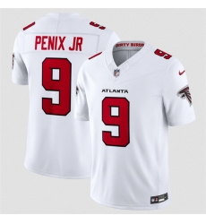Men Atlanta Falcons  9 Michael Penix Jr  White 2026 New F U S E  Vapor Untouchable Limited Stitched Football Jersey