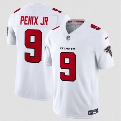 Men Atlanta Falcons  9 Michael Penix Jr  White 2026 New F U S E  Vapor Untouchable Limited Stitched Football Jersey