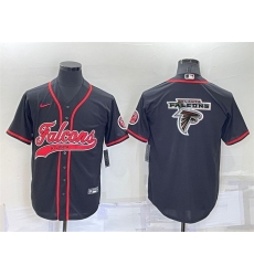 Men Atlanta Falcons Black Team Big Logo With Patch Cool Base Stitched Baseball Jersey