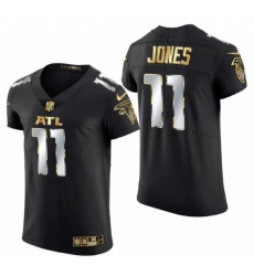 Men Nike Atlanta Falcons 11 Julio Jones Black Gold Fashion Limited Jersey