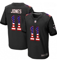 Men Nike Atlanta Falcons 11 Julio Jones Elite Black Alternate USA Flag Fashion NFL Jersey