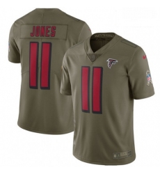 Men Nike Atlanta Falcons 11 Julio Jones Limited Olive 2017 Salute to Service NFL Jersey