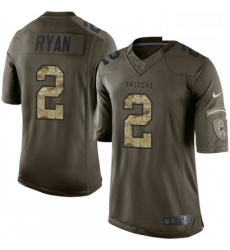 Men Nike Atlanta Falcons 2 Matt Ryan Elite Green Salute to Service NFL Jersey