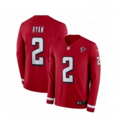 Men Nike Atlanta Falcons 2 Matt Ryan Limited Red Therma Long Sleeve NFL Jersey