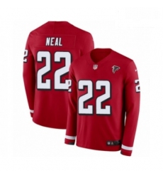 Men Nike Atlanta Falcons 22 Keanu Neal Limited Red Therma Long Sleeve NFL Jersey