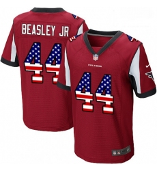 Men Nike Atlanta Falcons 44 Vic Beasley Elite Red Home USA Flag Fashion NFL Jersey