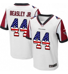 Men Nike Atlanta Falcons 44 Vic Beasley Elite White Road USA Flag Fashion NFL Jersey