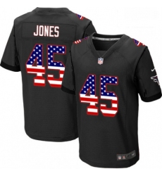 Men Nike Atlanta Falcons 45 Deion Jones Elite Black Alternate USA Flag Fashion NFL Jersey