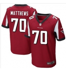 Nike Atlanta Falcons #70 Jake Matthews Red Team Color Mens Stitched NFL Elite Jersey