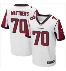 Nike Atlanta Falcons #70 Jake Matthews White Mens Stitched NFL Elite Jersey