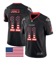 Nike Falcons #11 Julio Jones Black Mens Stitched NFL Limited Rush USA Flag Jersey