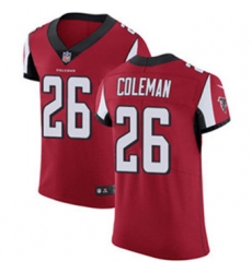 Nike Falcons #26 Tevin Coleman Red Team Color Mens Stitched NFL Vapor Untouchable Elite Jersey