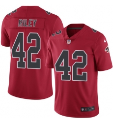 Nike Falcons #42 Duke Riley Red Mens Stitched NFL Limited Rush Jersey