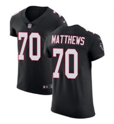 Nike Falcons #70 Jake Matthews Black Alternate Mens Stitched NFL Vapor Untouchable Elite Jersey