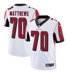 Nike Falcons #70 Jake Matthews White Mens Stitched NFL Vapor Untouchable Limited Jersey