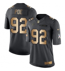 Nike Falcons #92 Dontari Poe Black Mens Stitched NFL Limited Gold Salute To Service Jersey