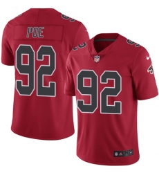 Nike Falcons #92 Dontari Poe Red Mens Stitched NFL Limited Rush Jersey