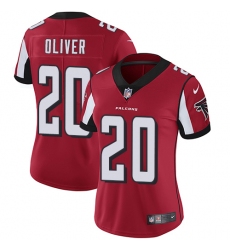 Nike Falcons #20 Isaiah Oliver Red Team Color Womens Stitched NFL Vapor Untouchable Limited Jersey