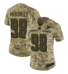 Nike Falcons #98 Takkarist McKinley Camo Women Stitched NFL Limited 2018 Salute to Service Jersey