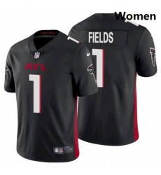 Women Atlanta Falcons #1 Justin Fields Black 2021 Draft Jersey