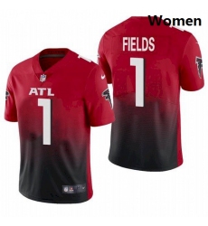 Women Atlanta Falcons #1 Justin Fields Red 2021 Draft Jersey