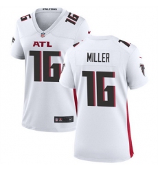 Women Atlanta Falcons 16 Scott Miller White Stitched Jersey 28Run Small 29