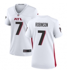 Women Atlanta Falcons 7 Bijan Robinson White Stitched Jersey