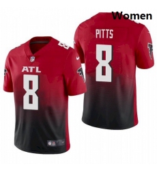 Women Atlanta Falcons #8 Kyle Pitts Red 2021 Draft Jersey