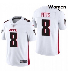 Women Atlanta Falcons #8 Kyle Pitts White 2021 Draft Jersey