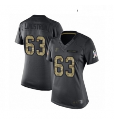 Womens Atlanta Falcons 63 Chris Lindstrom Limited Black 2016 Salute to Service Football Jersey