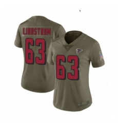 Womens Atlanta Falcons 63 Chris Lindstrom Limited Olive 2017 Salute to Service Football Jersey