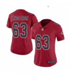 Womens Atlanta Falcons 63 Chris Lindstrom Limited Red Rush Vapor Untouchable Football Jersey