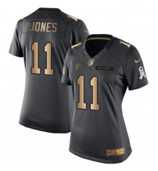 Womens Nike Atlanta Falcons 11 Julio Jones Limited BlackGold Salute to Service NFL Jersey