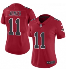 Womens Nike Atlanta Falcons 11 Julio Jones Limited Red Rush Vapor Untouchable NFL Jersey