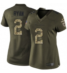 Womens Nike Atlanta Falcons 2 Matt Ryan Elite Green Salute to Service NFL Jersey
