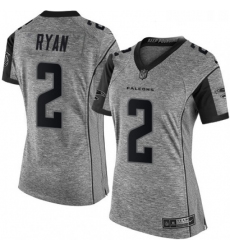 Womens Nike Atlanta Falcons 2 Matt Ryan Limited Gray Gridiron NFL Jersey