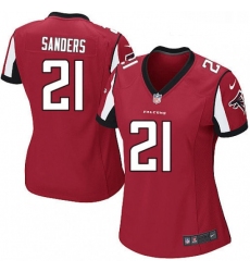 Womens Nike Atlanta Falcons 21 Deion Sanders Game Red Team Color NFL Jersey