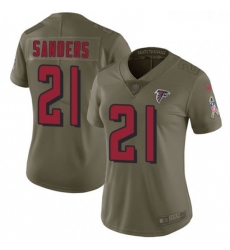 Womens Nike Atlanta Falcons 21 Deion Sanders Limited Olive 2017 Salute to Service NFL Jersey