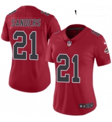Womens Nike Atlanta Falcons 21 Deion Sanders Limited Red Rush Vapor Untouchable NFL Jersey