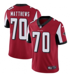 Falcons 70 Jake Matthews Red Team Color Youth Stitched Football Vapor Untouchable Limited Jersey