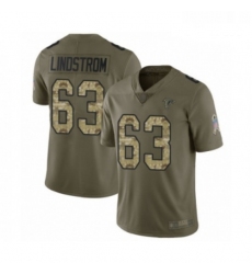 Youth Atlanta Falcons 63 Chris Lindstrom Limited Olive Camo 2017 Salute to Service Football Jersey