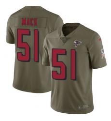Youth Nike Falcons #51 Alex Mack Olive Stitched NFL Limited 2017 Salute to Service Jersey