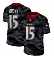Baltimore Ravens 15 Marquise Brown Men Nike 2020 Black CAMO Vapor Untouchable Limited Stitched NFL Jersey